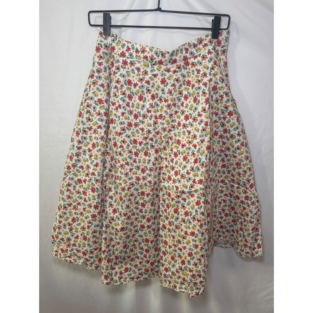 Tulip B Floral Midi Skirt Women XL Multicolor Cottagecore Vintage Style NWT